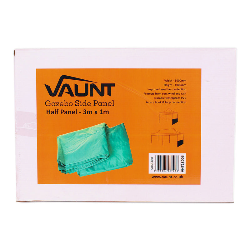 Vaunt V1903005 3m x 1m Plain Gazebo Half Side Panel - Green