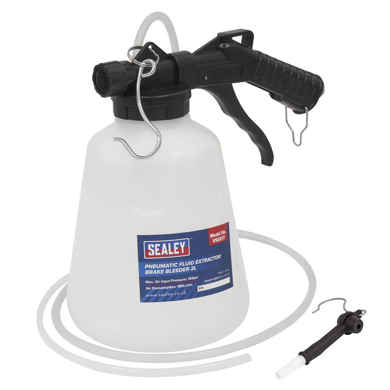Sealey VS0217 Pneumatic Fluid Extractor/Brake Bleeder 2L