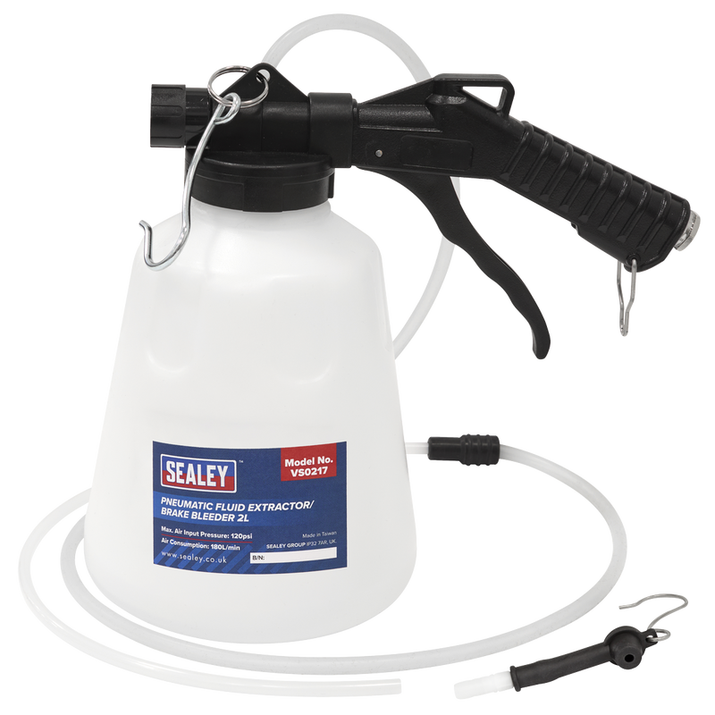 Sealey VS0217 Pneumatic Fluid Extractor/Brake Bleeder 2L
