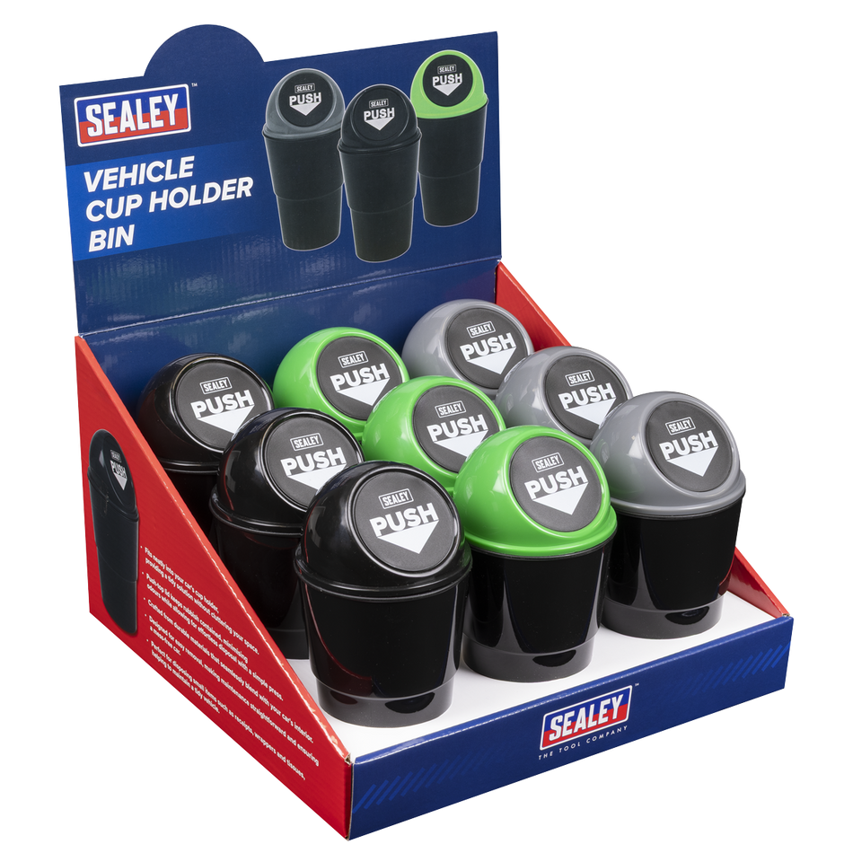 Sealey VS09 Vehicle Cup Holder Bin – Display Box of 9