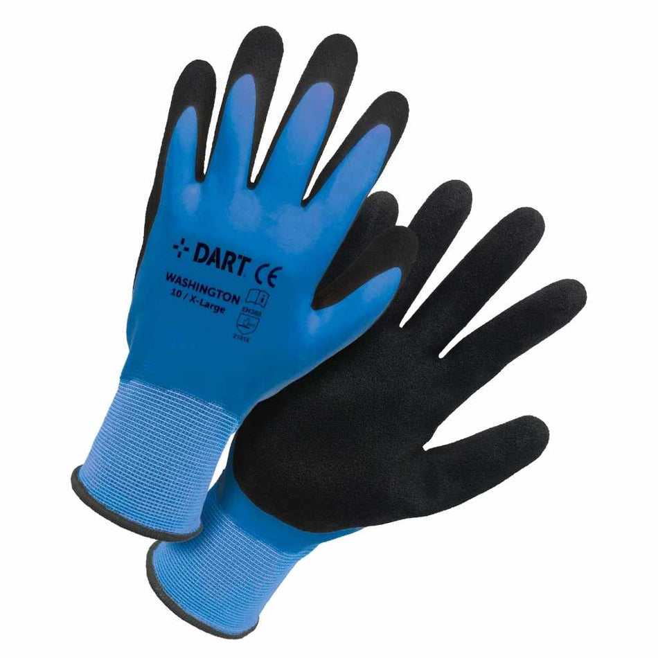 DART WASHINGTON-L  Blue Thermal Waterproof Latex Glove-L(9)