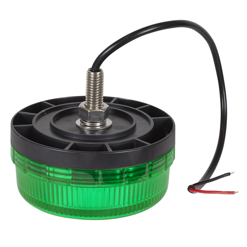 Sealey WB45LEDG SMD LED Rotating Flashing Warning Beacon with 12mm Bolt Fixing - Green 12/24V