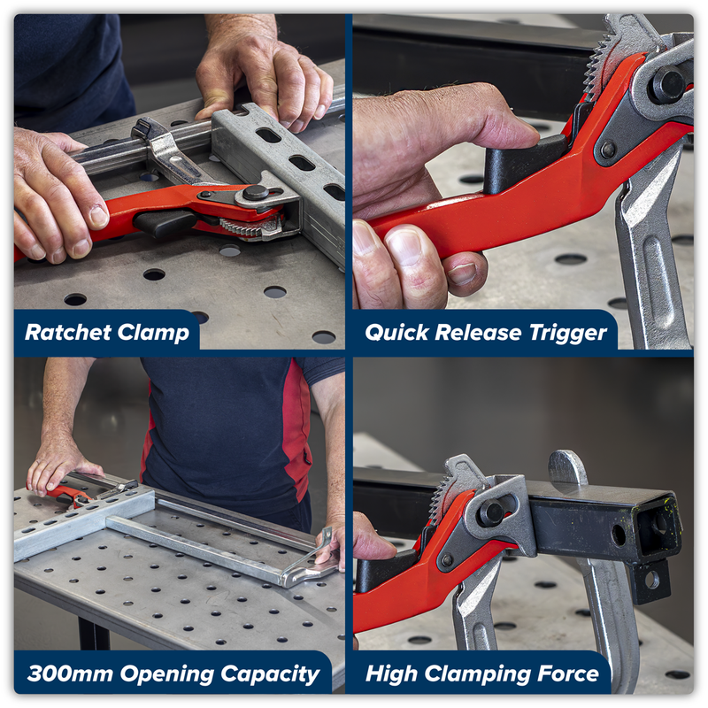 SEALEY WRC300 Welding Ratchet Clamp 300 x 120mm