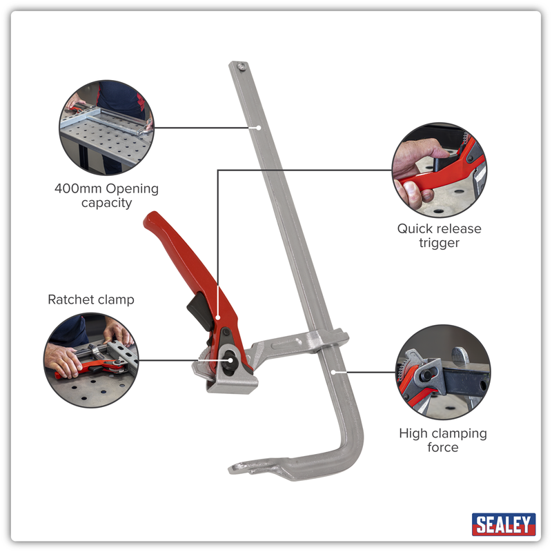 SEALEY WRC400 Welding Ratchet Clamp 400 x 120mm