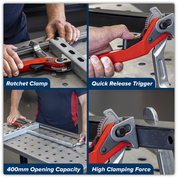 SEALEY WRC400 Welding Ratchet Clamp 400 x 120mm