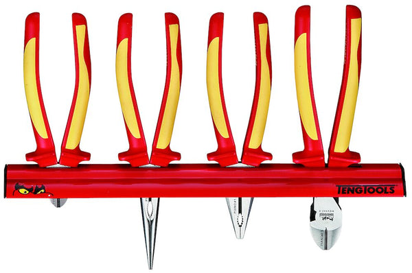 Teng Tools WRMBV04 Plier Set 1000 Volt 4 Pieces Wall Rack
