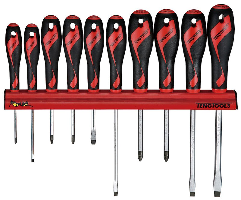 Teng Tools WRMD10N Screwdriver Set 10 Pieces Wall Rack