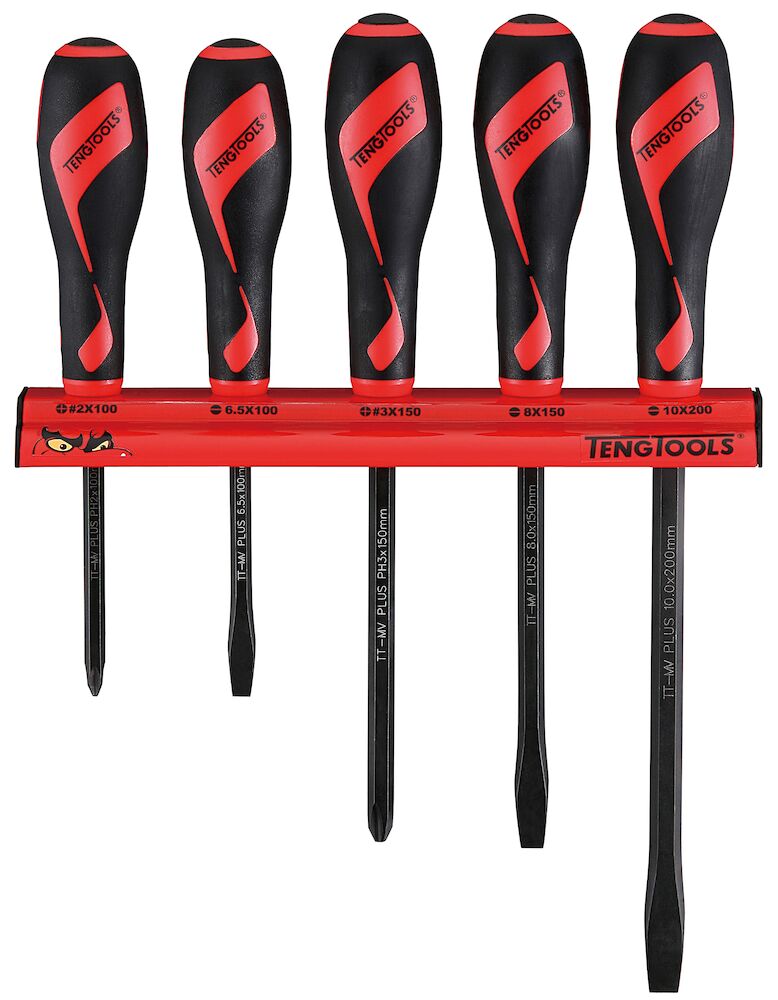 Teng Tools WRMDT05N Screwdriver Set 5 Pieces Wall Rack