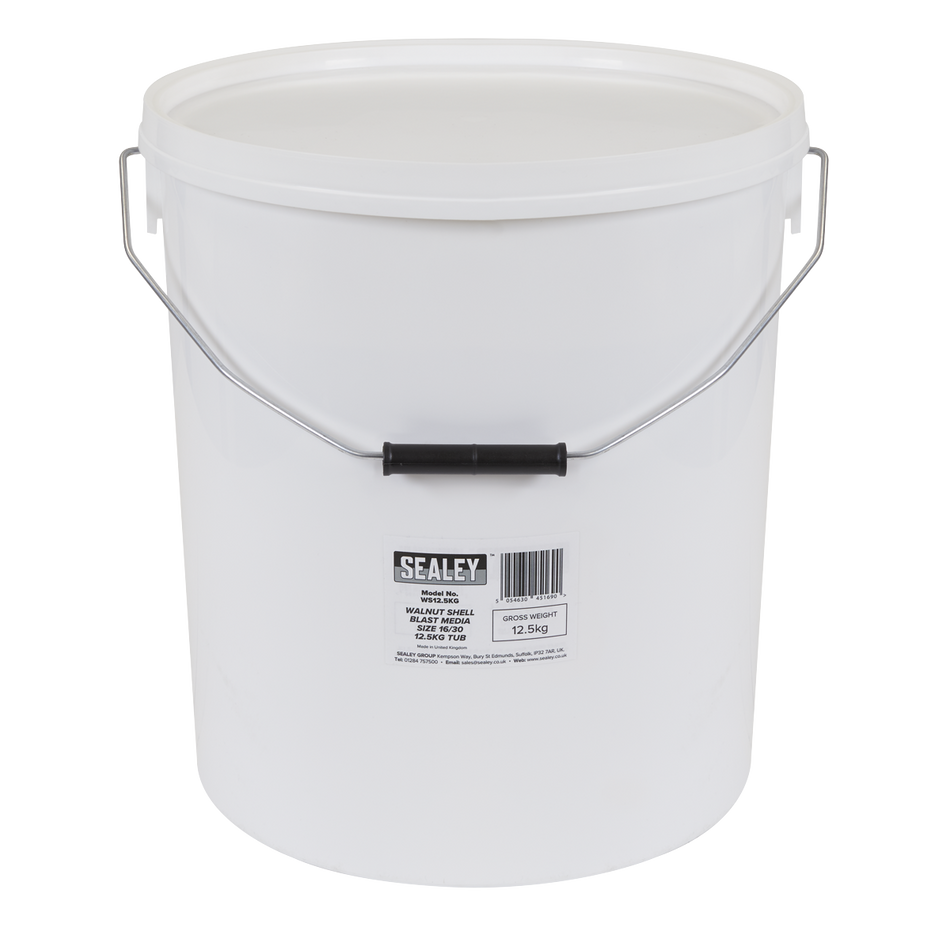 Sealey WS12.5KG Walnut Shell Blast Media - Size 16/30 - 12.5kg Tub