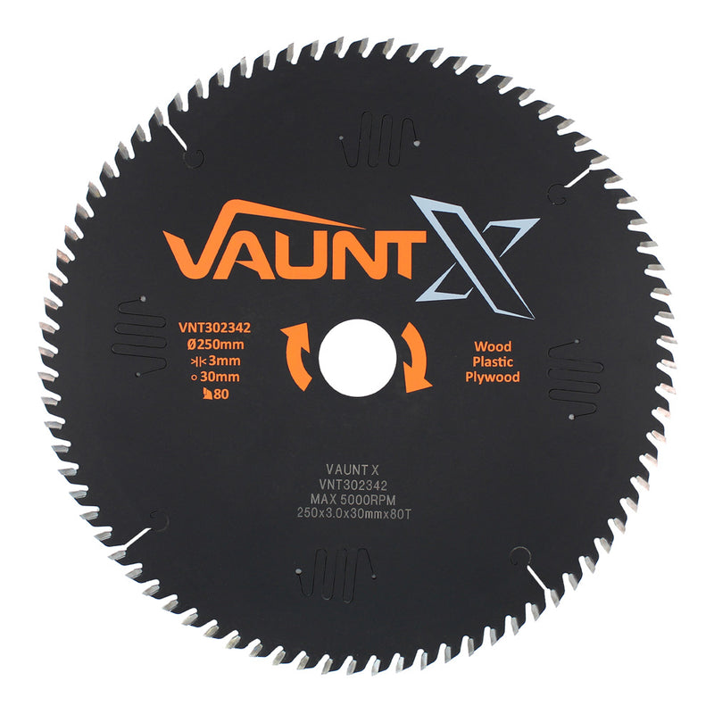 Vaunt X1310004 X 250mm x 30mm 80T TCT Premium Circular Saw Blade