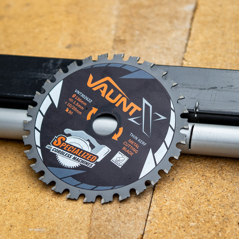 Vaunt X1310032 X 136mm x 20mm 30T TCT Circular Thin Kerf Saw Blade for Metal Cutting with 10mm Reduction Ring