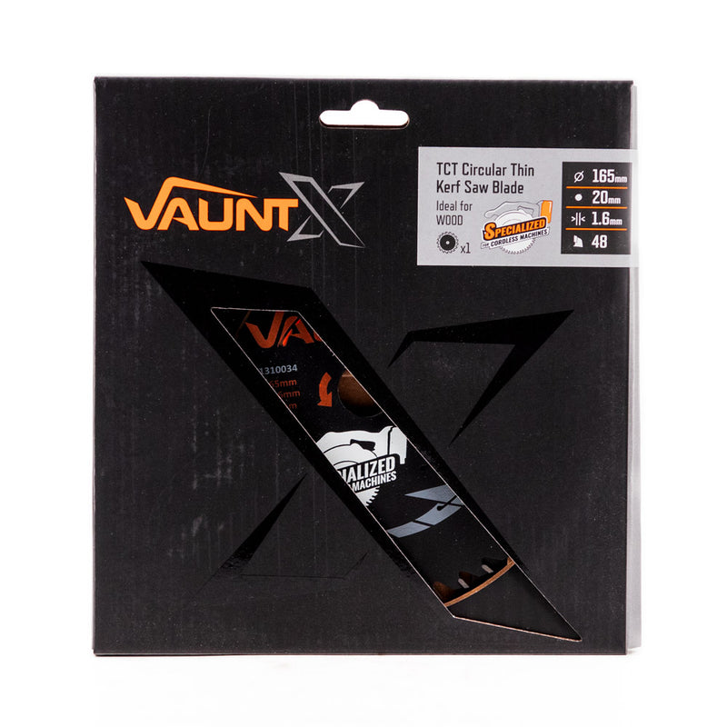 Vaunt X1310034 X 165mm x 20mm 48T TCT Circular Thin Kerf Saw Blade