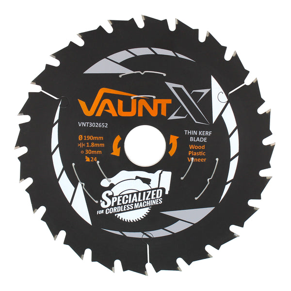 Vaunt X1310035 X 190mm x 30mm 24T TCT Circular Thin Kerf Saw Blade