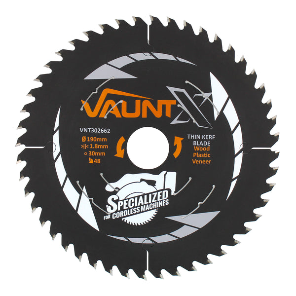 Vaunt X1310036 X 190mm x 30mm 48T TCT Circular Thin Kerf Saw Blade