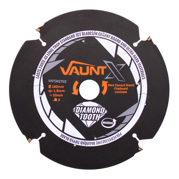 Vaunt X1310040 X 160mm x 20mm 4 Diamond Teeth PCD Circular Saw Blade