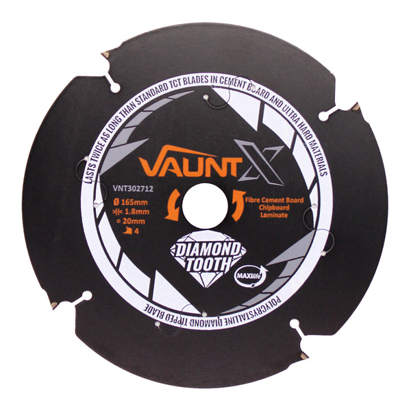 Vaunt X1310041 X 165mm x 20mm 4 Diamond Teeth PCD Circular Saw Blade