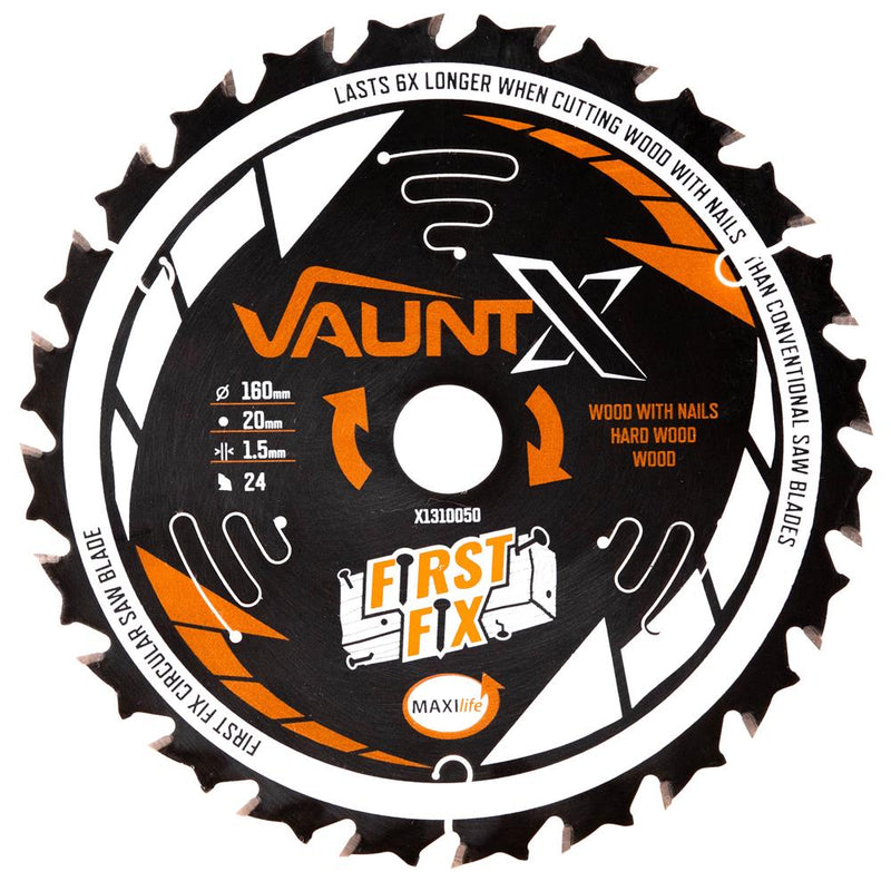 Vaunt X1310050 X 160mm x 20mm 24T First Fix Circular Saw Blade