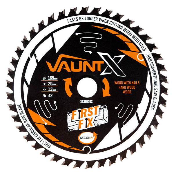 Vaunt X1310052 X 165mm x 20mm 42T First Fix Circular Saw Blade