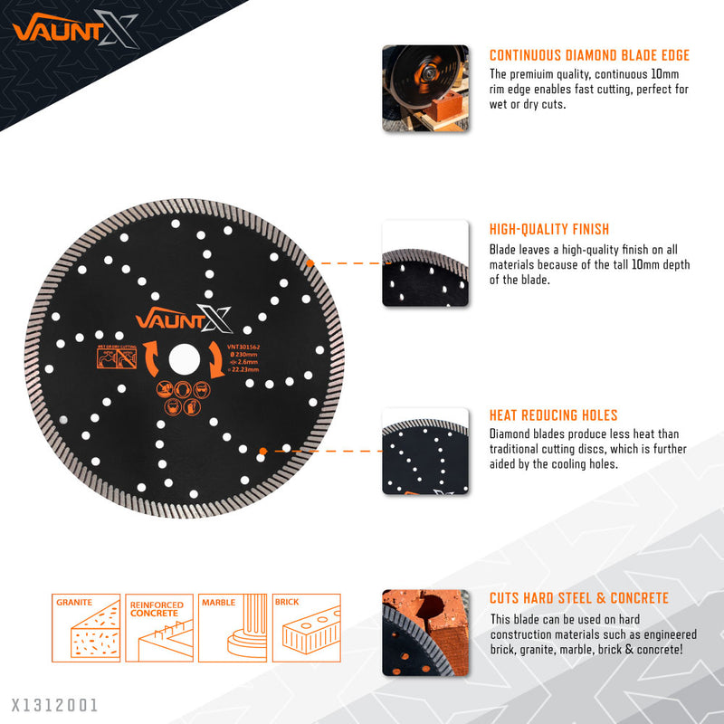 Vaunt X1312001 X Diamond Blade Turbo General Purpose 230mm