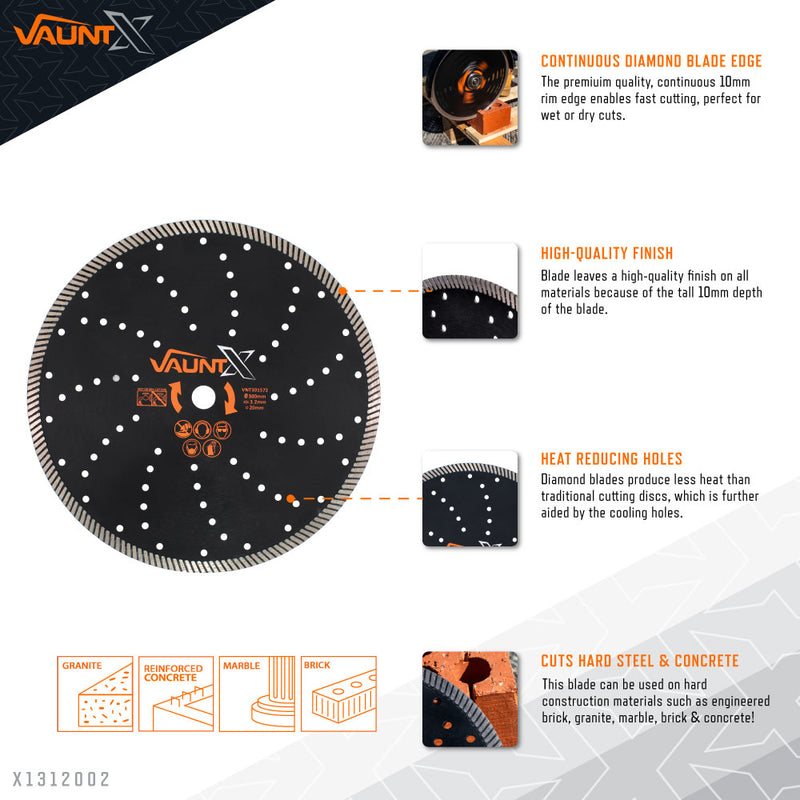 Vaunt X1312002 X Diamond Blade Turbo General Purpose 300mm x 20mm