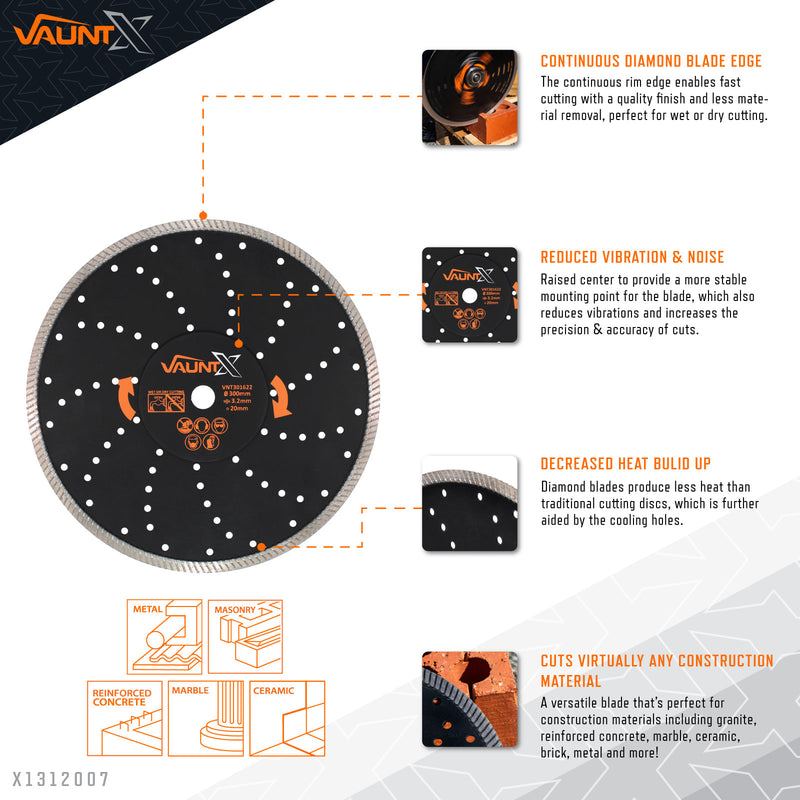 Vaunt X1312007 X Diamond Blade Multi-Purpose 300mm x 20mm