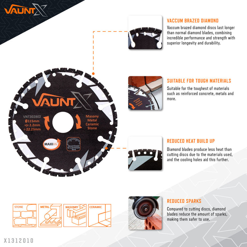 Vaunt X1312010 X Diamond Blade Turbo Multi-Purpose 115mm