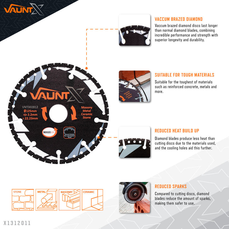 Vaunt X1312011 X Diamond Blade Turbo Multi-Purpose 125mm