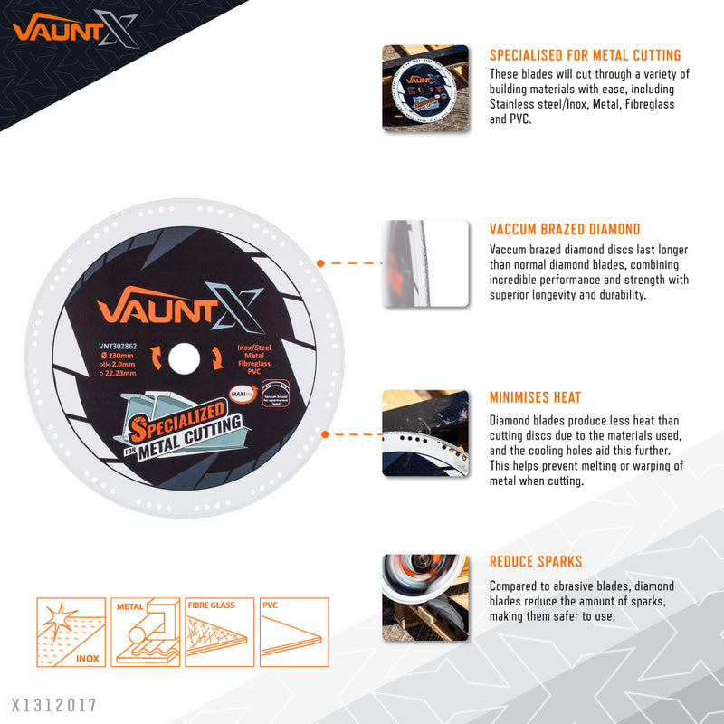 Vaunt X1312017 X Diamond Specialist Metal Cutting Blade 230mm