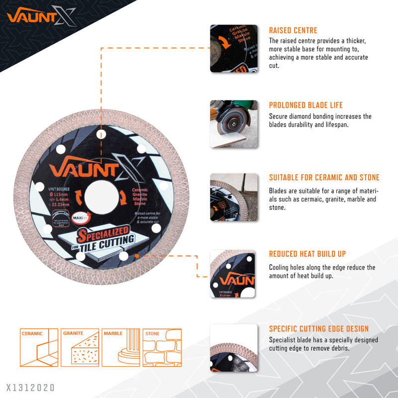 Vaunt X1312020 X Diamond Specialist Tile Cutting Blade 115mm