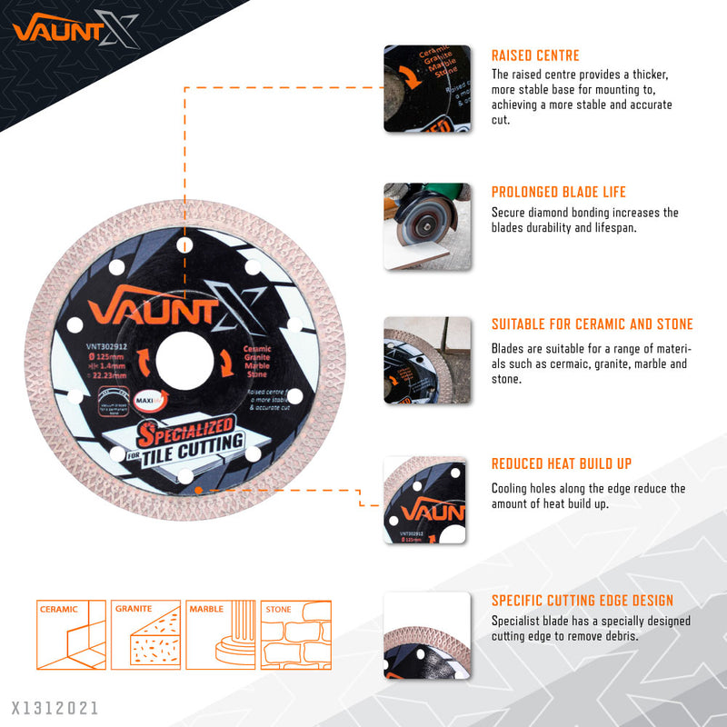 Vaunt X1312021 X Diamond Specialist Tile Cutting Blade 125mm
