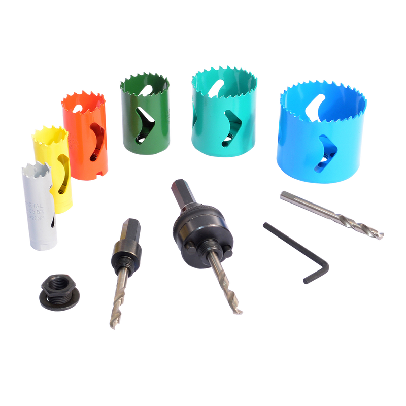 Vaunt X1323015 X Premium Holesaw Bi-Metal Electrician Set Color Coded - 11 piece