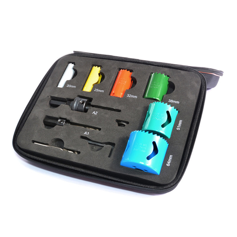 Vaunt X1323015 X Premium Holesaw Bi-Metal Electrician Set Color Coded - 11 piece