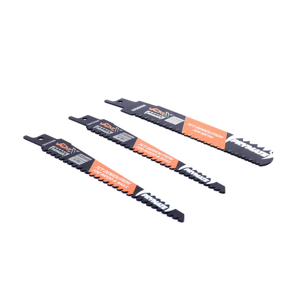 Vaunt X1353005 X 3 Piece Heavy Duty Demolition Mixed Use Reciprocating Saw Blade Set