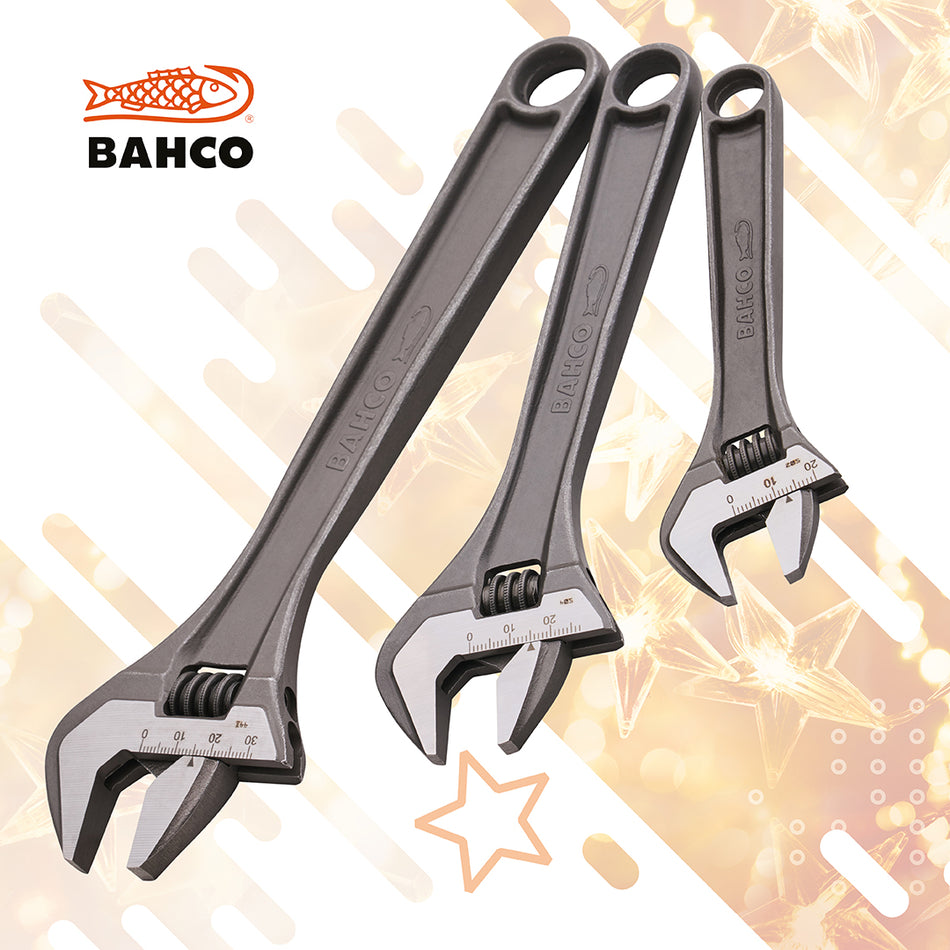 BAHCO 3PC ADJUSTABLE WRENCH SET 6, 8 & 10IN - ADJ3