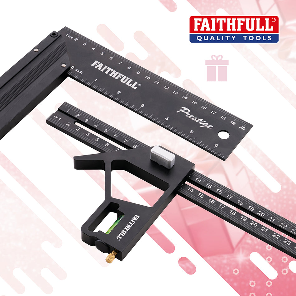 FAITHFULL COMBINATION & TRY SQUARE SET - FAICSFTWIN