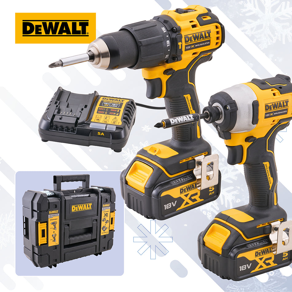 DEWALT TWIN PACK COMBI AND IMPACT DRIVER 2X5AH - DEWDCK2062P2