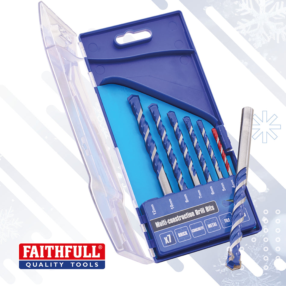 FAITHFULL MULTI CONSTRUCTION DRILL SET 7PC 4-12MM - MCDSET7