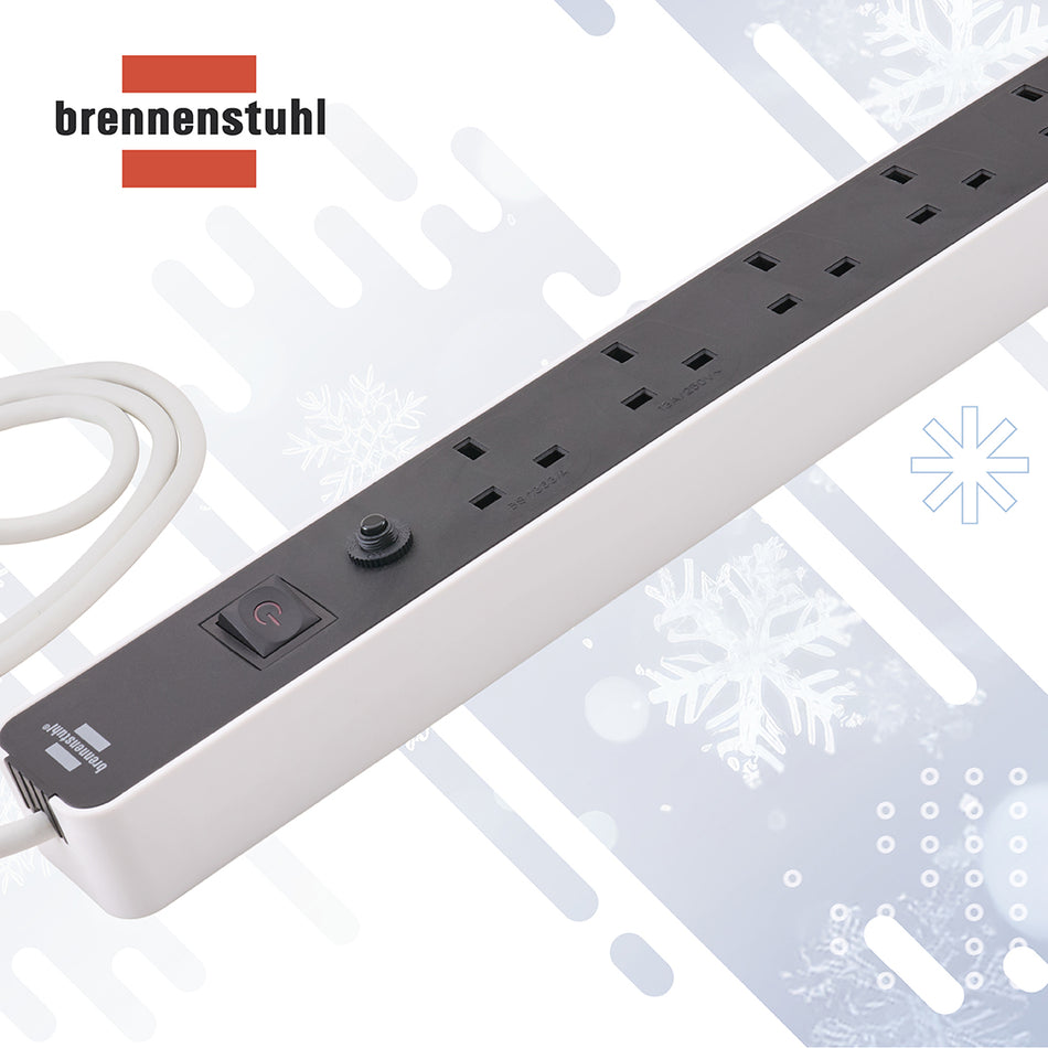 BRENNENSTUHL TRAILING LEAD 5 GANG SWITCHED 1.5M - BRE1153253020