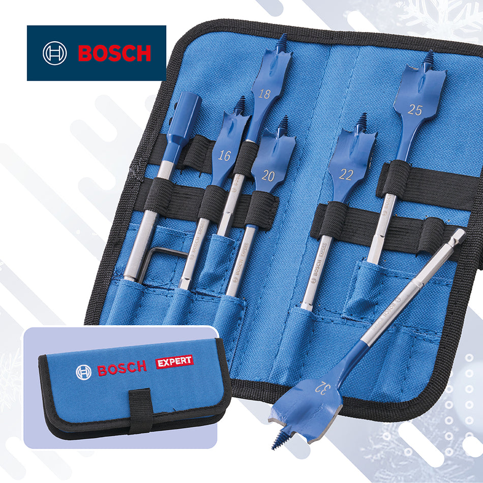 BOSCH FLAT BIT SET SELFCUT SPEED SPADE 7PC - 2608902110