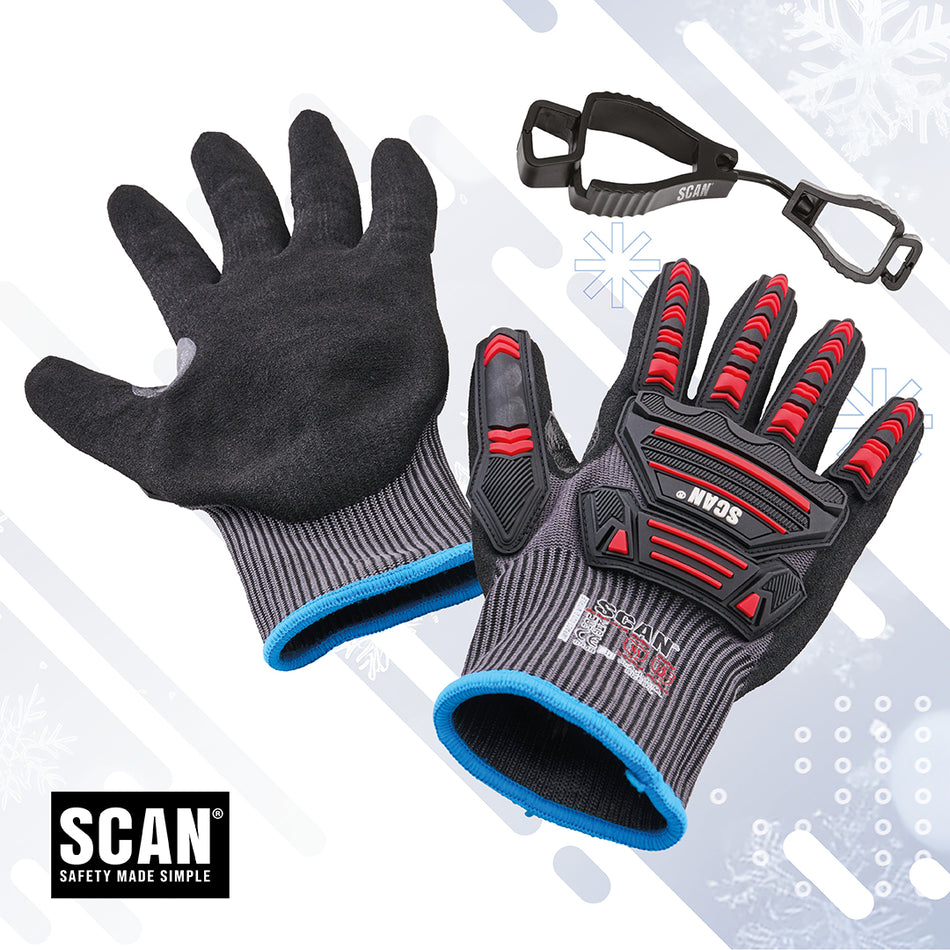 SCAN IMPACT AND CUT RESISTANT GLOVE & CLIP - SCAGLOCIMLC
