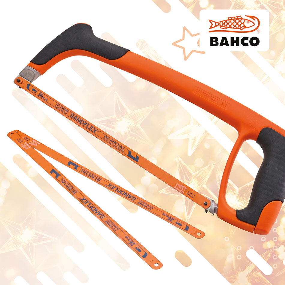 BAHCO 300MM HACKSAW WITH 3 FREE BLADES - 319