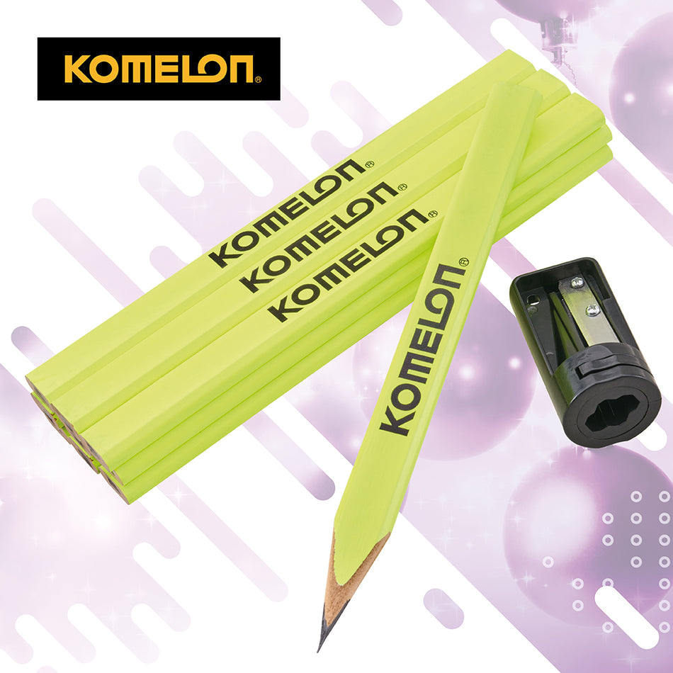 KOMELON HI-VIS CARP PENCILS & SHARPENER SET - KOMTUB10