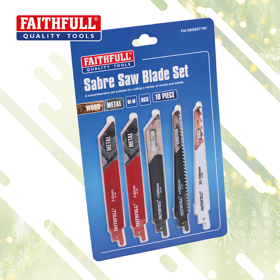FAITHFULLL 10PC SABRE SAW SET 150MMS - SBSSET10C