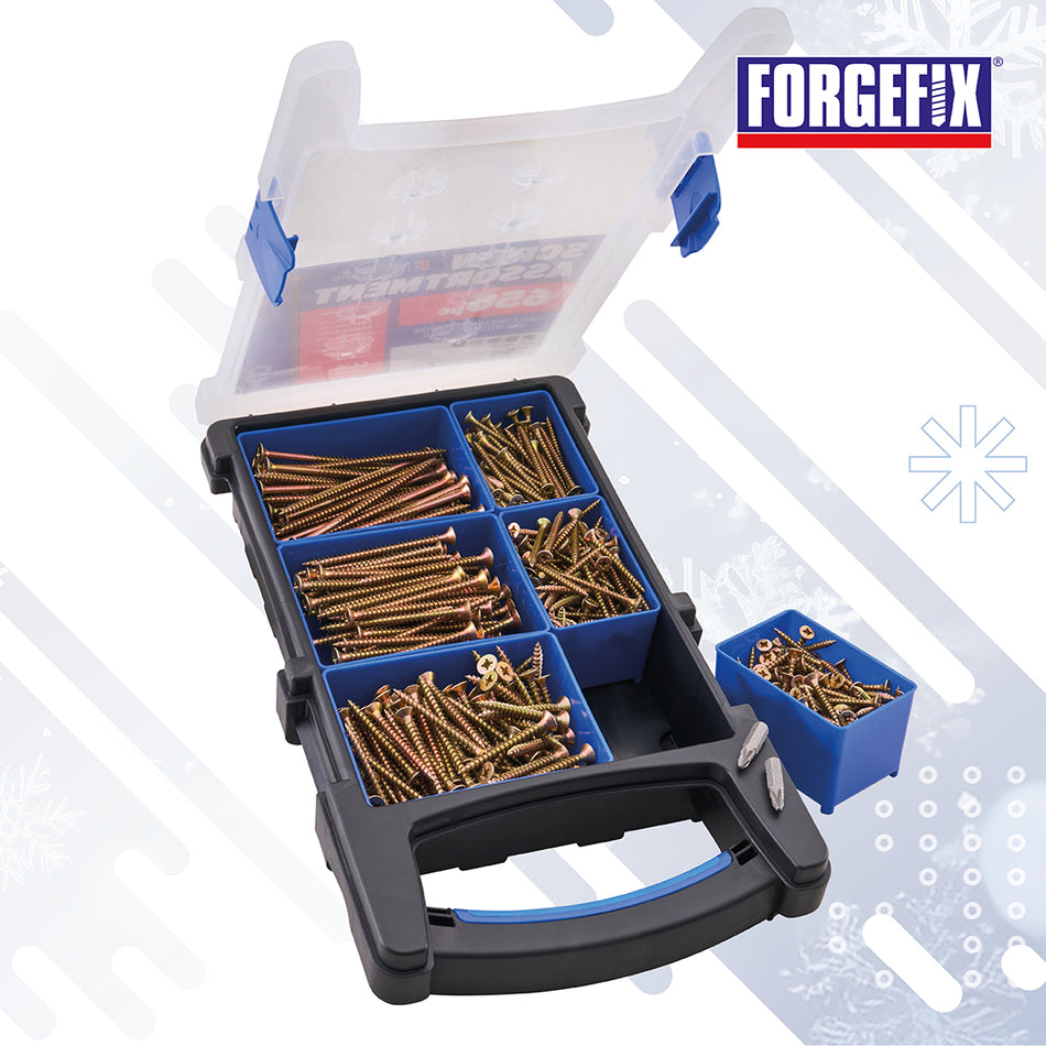 FORGEFIX SCREW SET IN ORGANISER 650PC - FOROPMPS650Y