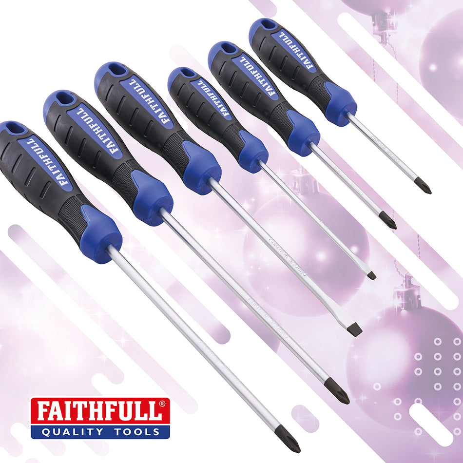 FAITHFULL SCREWDRIVER SET 6PC SOFT GRIP BOXED - SDSET6PRO