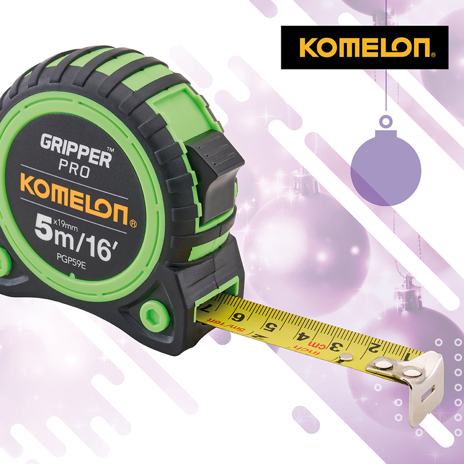 KOMELON HI-VIS GRIPPER TAPE MEASURE 5M/16FT - KG-5019