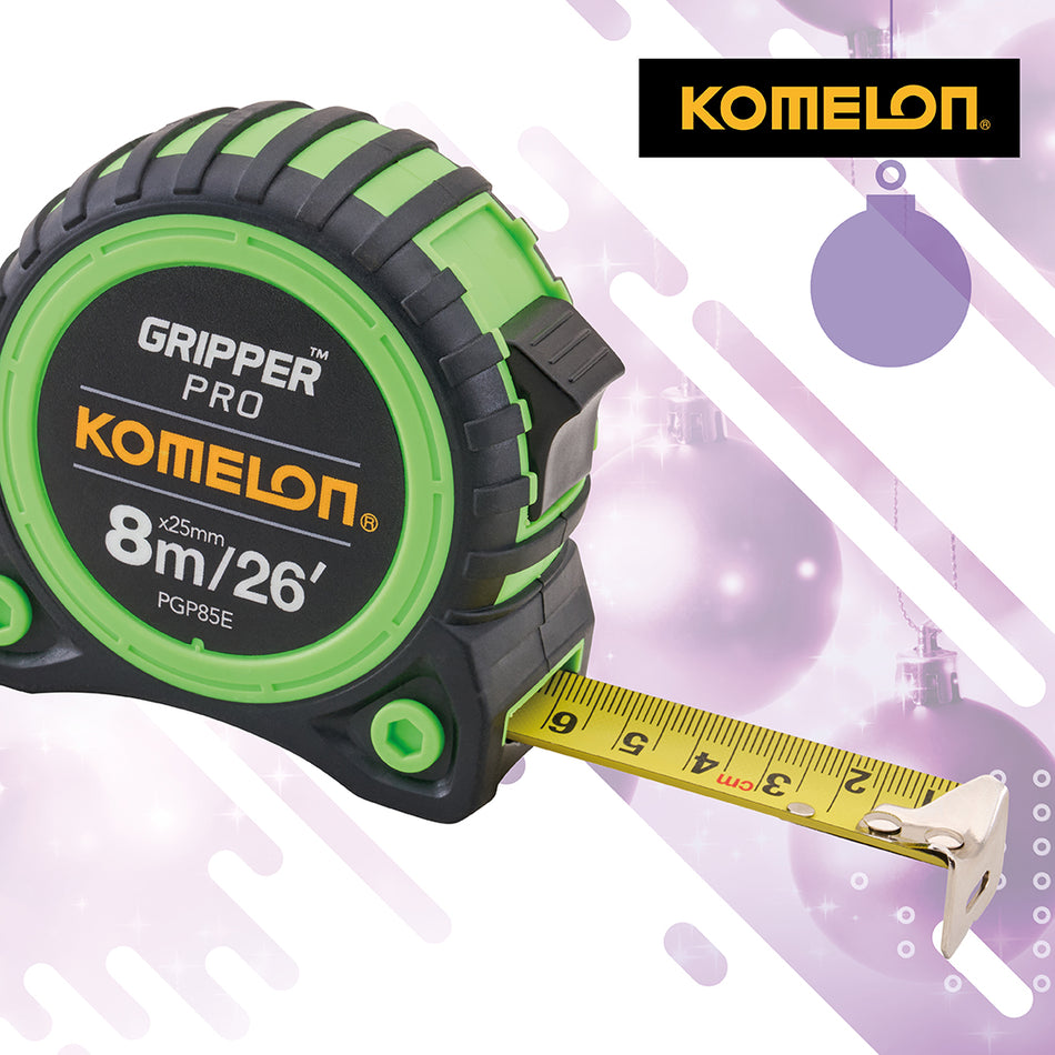 KOMELON HI-VIS GRIPPER TAPE MEASURE 8M/26FT - KG-8025