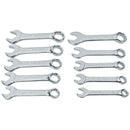 Clarke 1801808 CHT808 10 piece 10 - 19mm Stubby Combination Spanner Set