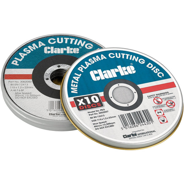 Clarke 3052057 PD3 115mm Flat Plasma Metal Cutting Discs 10 Pack