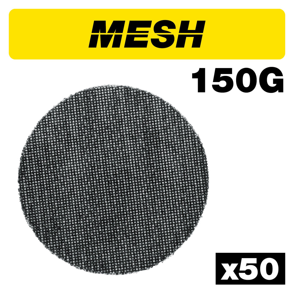 Trend Tools AB/125/150M/B Mesh Random Orbital Sanding Disc 50Pc 125Mm 150 Grit